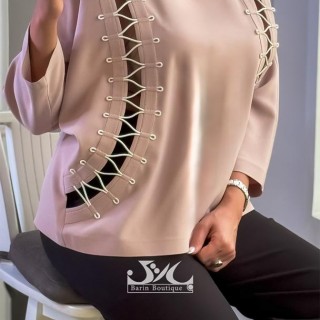 بلوز زنانه کرپ مدل گره ای