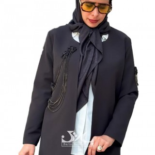 کت زنانه کرپ گل مشکی
