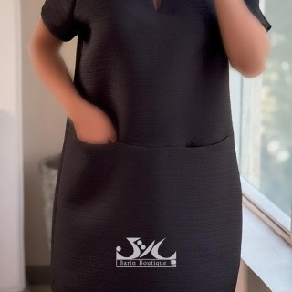 پیراهن دخترانه ژاکارد مشکی