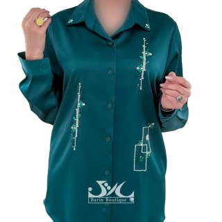 شومیز مجلسی ساتن ژاکارد