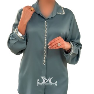 شومیز مجلسی ساتن ژاکارد