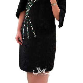 پیراهن مجلسی ژاکارد سنگدوزی