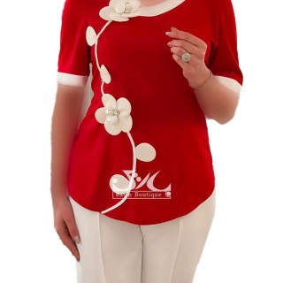 قرمز گل سفید