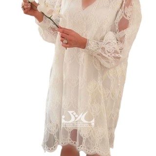 پیراهن سفید تور دانتل