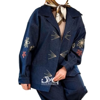 کت جین گلدوزی زنانه