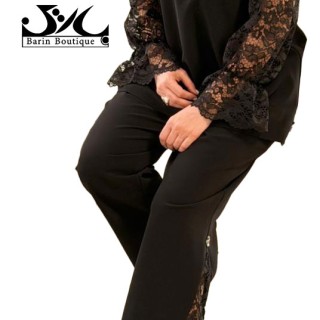 ست بلوز شلوار زنانه کرپ و گیپور