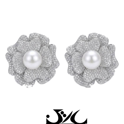 گوشواره مرواریدی مدل بابونه