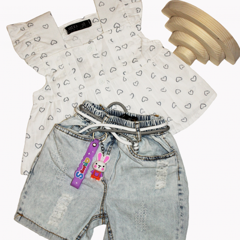 ست تاپ و شلوارک دخترانه