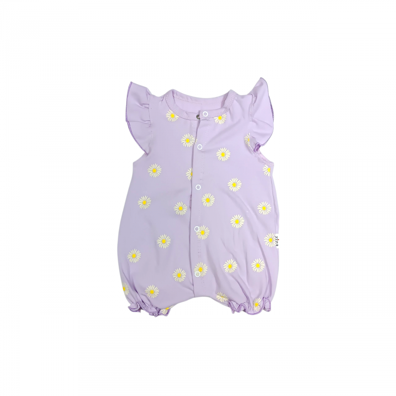 رامپر دخترانه بنفش طرح بابونه