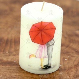 شمع استوانه ترانسفر قطر 5 طرح عشق