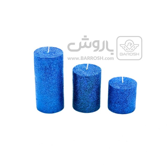 شمع استوانه ای آبی اکلیلی قطر 5 برند تاج