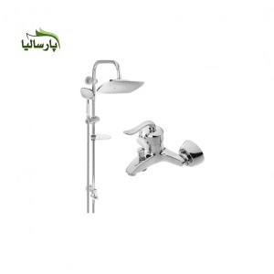 مجموعه 2 عددی شیر حمام مدل قاجاری و علم دوش دوکاره رسوب گیر
