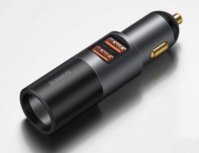 شارژر فندکی سریع اتومبیل Baseus Share Together با پورت انبساط فندک سیگار U + U 120W