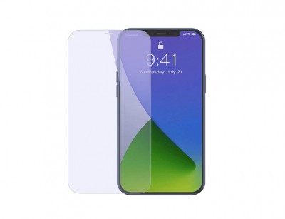 محافظ صفحه ضد اشعه شیشه ای تمام صفحه بیسوس Baseus 0.3mm SGAPIPH67N-LF02 برای iP 12 mini 5.4inch 2020 (پک دوتایی)