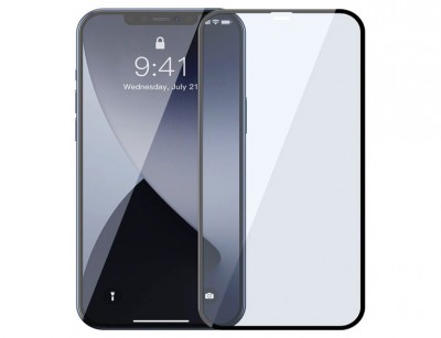 محافظ صفحه شیشه ای تمام صفحه و ضد اشعه بیسوس Baseus 0.3mm SGAPIPH67N-KB01 برای iP 12 Pro Max 6.7inch 2020 (پک دوتایی)