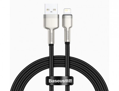 کابل لایتنینگ فست شارژر USB به IP 2.4A بیسوس  Baseus Cafule Series Metal Data Cable CALJK-A01 به طول 1 متر