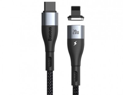 کابل فست شارژ مغناطیسی تایپ سی به لایتنینگ بیسوس Baseus zinc CATLXC-01 به طول 1 متر و توان 20 وات