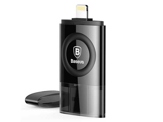 فلش مموری لایتنینگ و یو اس بی بیسوس Baseus Obsidian X1 Lightening And USB Connector 64GB