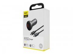 شارژر فندکی سریع اتومبیل بیسوسBaseus Superme Digital Display PPS Dual Quick Charger Car