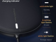 شارژر بی سیم مغناطیسی WXQJ-01  Baseus Light Magnetic Wireless Charger(suit for IP12 with Type-C cable 1.5m) Black