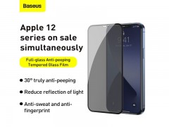 محافظ صفحه نمایش حریم شخصی تمام صفحه بیسوس Baseus 0.3mm Anti-peeping SGAPIPH67N-LK02 برایiP 12 mini 5.4inch 2020(پک دوتایی)