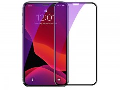 محافظ صفحه شیشه ای منحنی ضد اشعه با لبه های مقاوم در برابر ترک Baseus 0.23mm glass SGAPIPH61-ATE01 برای iP XR/11 6.1inch