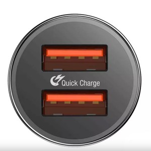 شارژر فندکی دو پورت سریع اتومبیل بیسوس Baseus Small Screw Dual USB Quick Car Charger