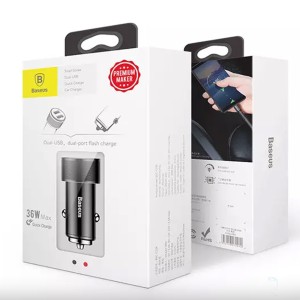 شارژر فندکی دو پورت سریع اتومبیل بیسوس Baseus Small Screw Dual USB Quick Car Charger