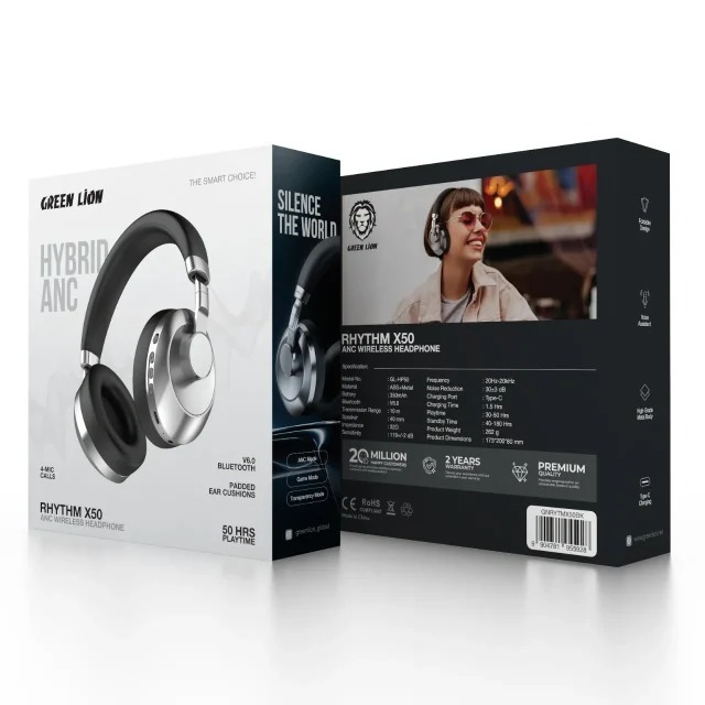هدفون بلوتوث گرین لاین مدل Green Lion Rhythm X50 ANC Wireless Headphone