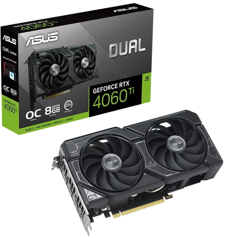 کارت گرافیک ایسوس مدل RTX 4060 Ti OC Dual حافظه 8 گیگابایت