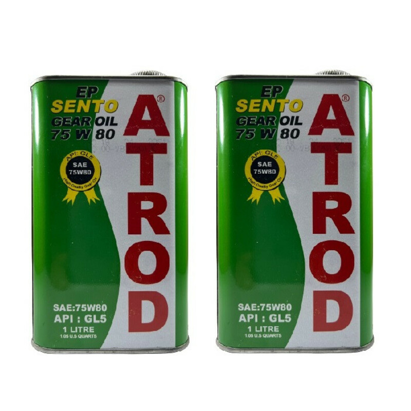 روغن گیربکس آترود مدل 75W80 GL5 حجم 1 لیتر مجموعه 2 عددی