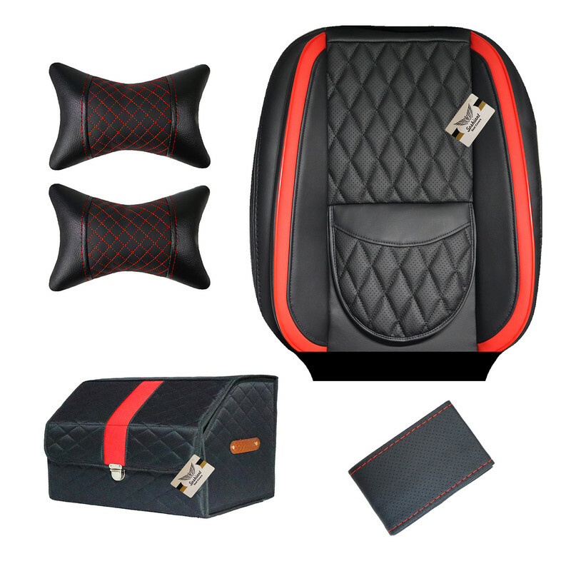 روکش صندلی خودرو سوشیانت مدل TURIN مناسب برای پژو 206 همراه با پشت گردنی و دورفرمان و باکس