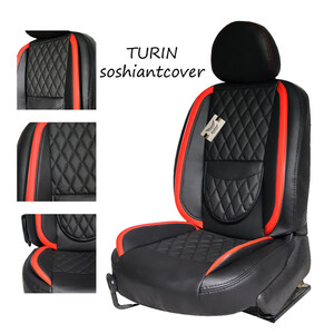 روکش صندلی خودرو سوشیانت مدل TURIN مناسب برای پژو 206 همراه با پشت گردنی و دورفرمان و باکس