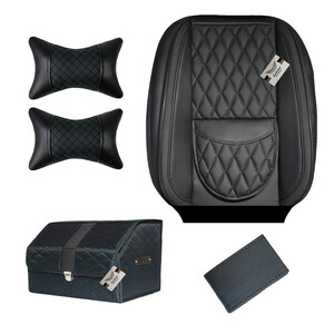 روکش صندلی خودرو سوشیانت مدل TURIN مناسب برای پژو 206 همراه با پشت گردنی و دورفرمان و باکس