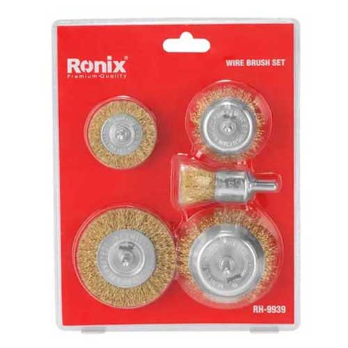 ست فرچه سیمی سر دریلی رونیکس 5 عددی مدل 9939