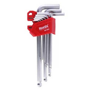 مجموعه آچار آلن شش گوش بلند مگنتی رونیکس 9 عددی مدل RH-2034