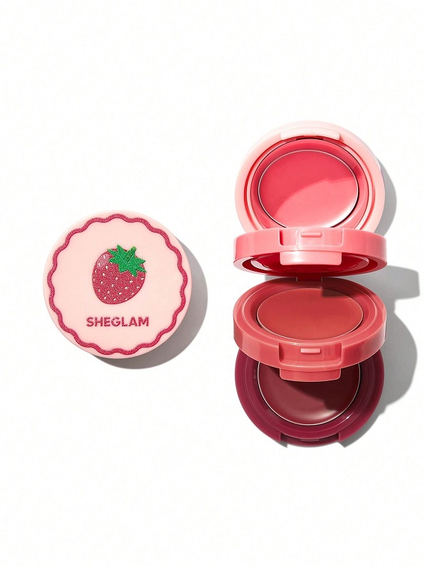 ست کرمی رژ گونه و لب Strawberry Whirl Cheek  رنگ  Pink  شیگلم SHEGLAM