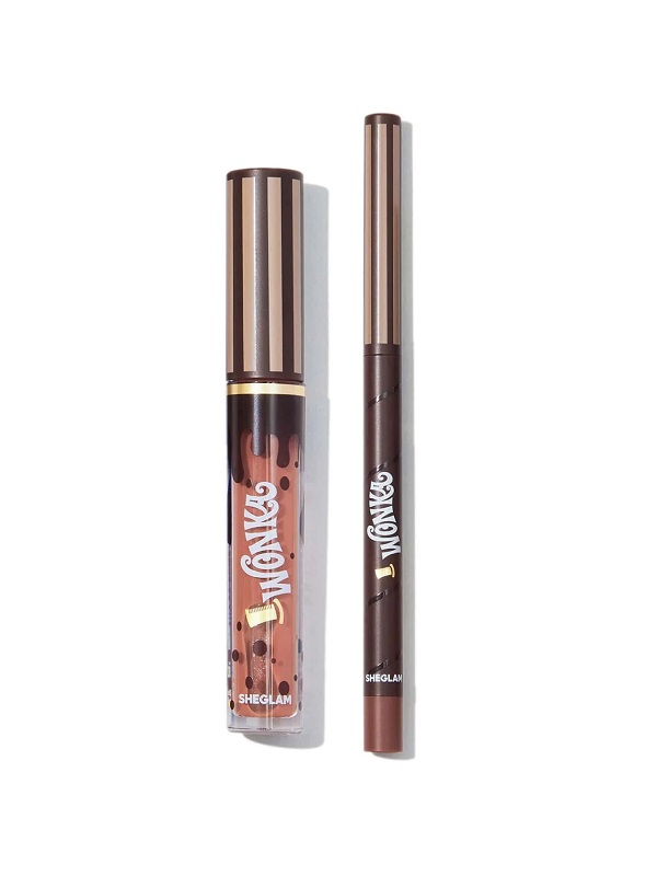 برق لب WILLY WONKA COCOA KISS LIP DUO -BROWNIE BITE شیگلم SHEGLAM