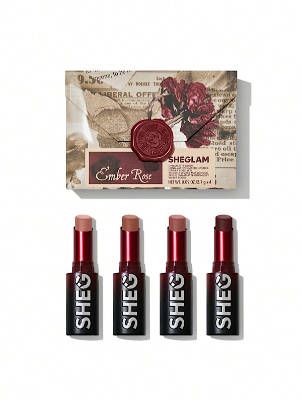 ست رژ لب مات با دوام  DYNAMATTE BOOM (EMBER ROSE SET) شیگلم SHEGLAM