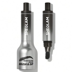 براش زاویه‌دار و ژل ابرو BROW-FECTION  رنگ Charcoal شیگلم SHEGLAM
