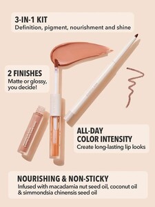 SOFT 90'S GLAM LIP LINER AND LIP DUO SET-MOODY TAUPE LIP  شیگلم SHEGLAM