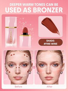 رژ گونه مایع مات  Color Bloom Liquid Blush-Coral Glow شیگلم SHEGLAM