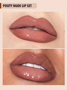 SOFT 90'S GLAM LIP LINER AND LIP DUO SET-POUTY NUDE LIP SET شیگلم SHEGLAM