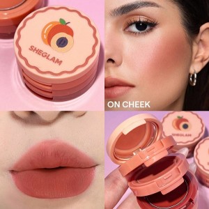 ست کرمی رژ گونه و لب Apricot Dream Cheek  رنگ  Apricot  شیگلم SHEGLAM