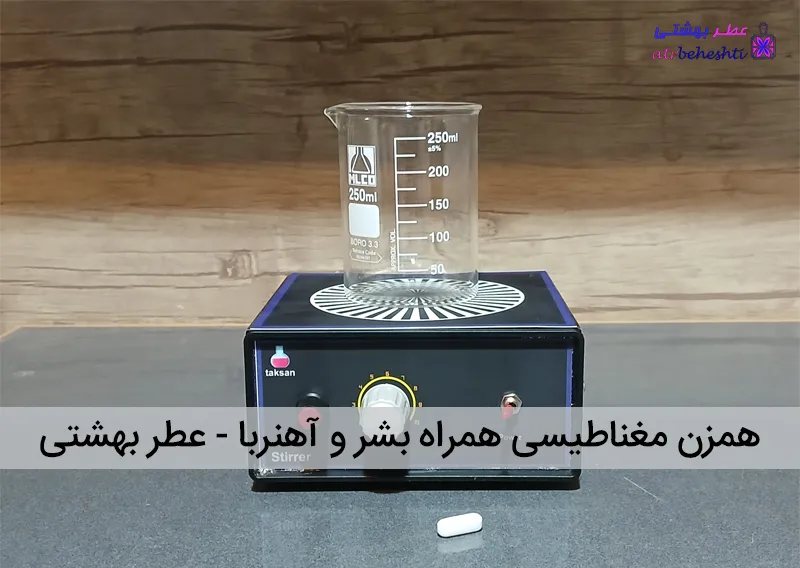 همزن مغناطیسی همراه بشر و آهنربا