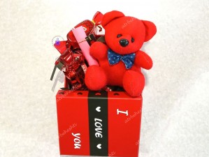 پک ولنتاین عروسک و شکلات و عطر (ارسال رایگان) - کد 1