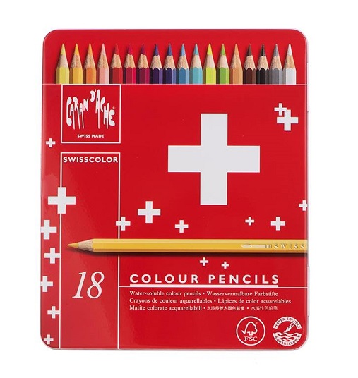 مداد آبرنگی 18 رنگ کارن داش مدل Swiss Color