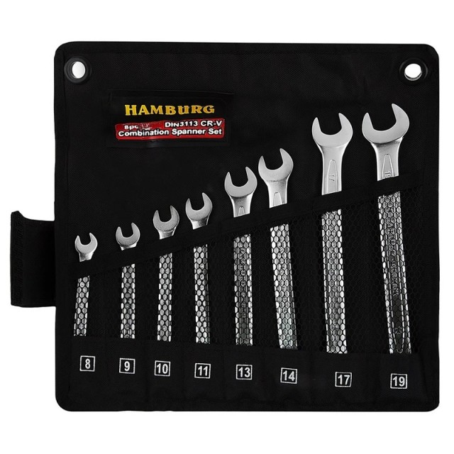 آچار یک سر تخت یک سر رینگ هامبورگ مدل H9108 مجموعه 8 عددی