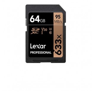 کارت حافظه SDXC لکسار مدل Professional کلاس 10 استاندارد UHS-I U3 سرعت 95MBps ظرفیت 64 گیگابایت