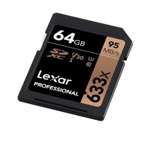 کارت حافظه SDXC لکسار مدل Professional کلاس 10 استاندارد UHS-I U3 سرعت 95MBps ظرفیت 64 گیگابایت